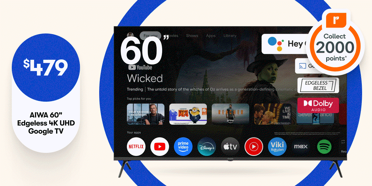 SAVE on TVs + 2000 Everyday Rewards Points