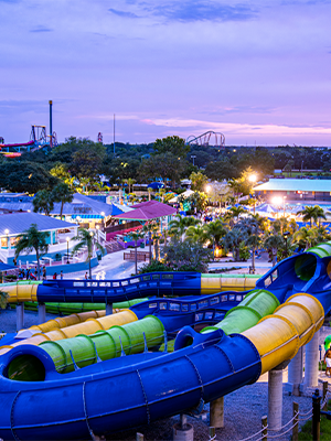 Adventure Island at night