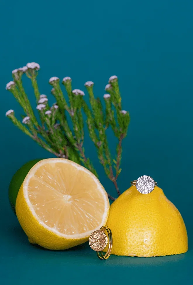 Lemon Slice Double Band Ring