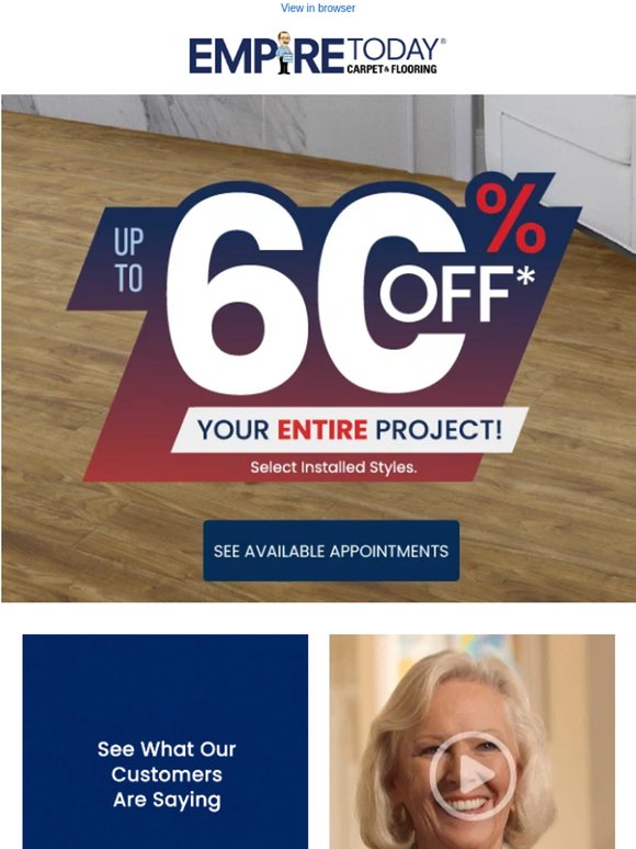 Valued Customer, Starting Now: Get Up To 60% Off* Your Entire Project