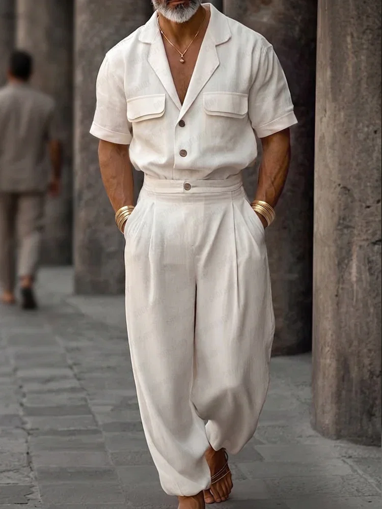 Image of Minimalist Premium Cotton Shirt Joggers Set