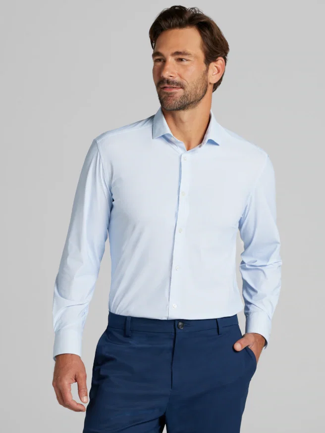 Awearness Kenneth Cole CHILLFLEX Slim Fit 4-Way Stretch Stripe Dress Shirt