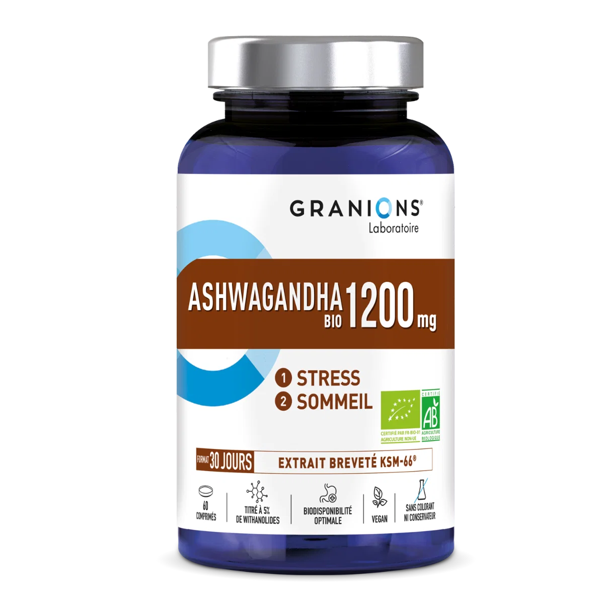 Image of Ashwagandha Bio 1200 mg - 60 comprimés