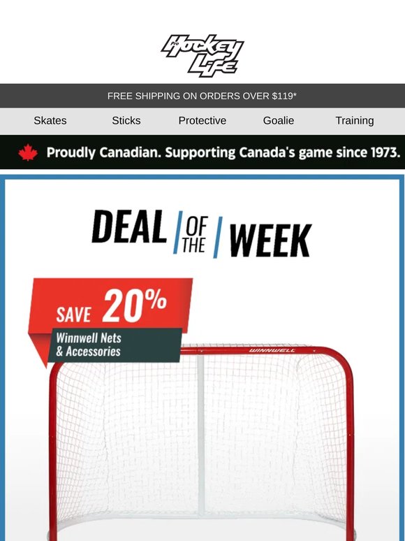 Save 15% on goalie gear 🏒