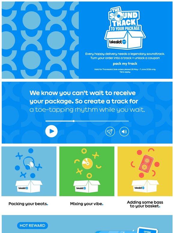 Create the soundtrack to your package and earn a coupon! 🤩