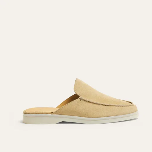 DELILAH WOMENS BEIGE SUEDE SLIP-ON LOAFER
