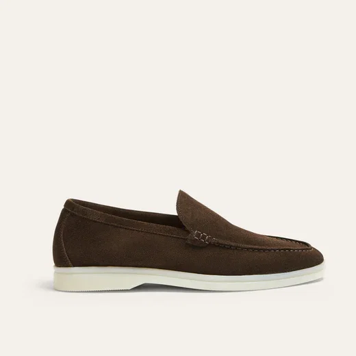 CAMILE WOMENS BROWN SUEDE LOAFER