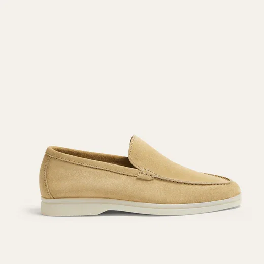 CAMILE WOMENS BEIGE SUEDE LOAFER