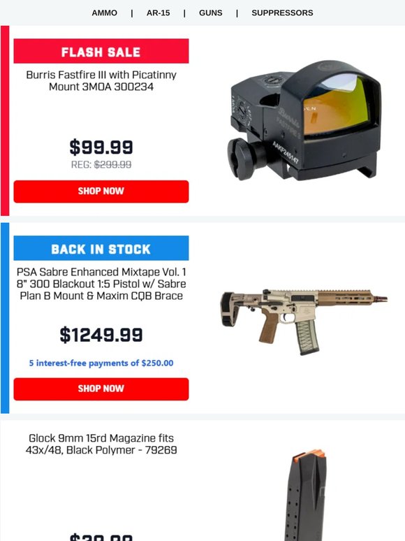 Flash Sale On Burris FastFire III Red Dots! | Only $99.99 For A Limited Time!