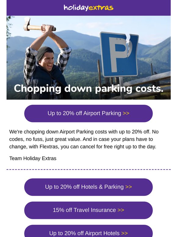 Airport Parking: Book through this email for up to 20% off