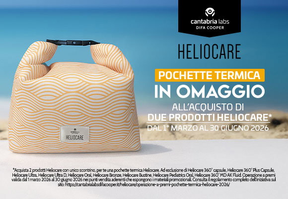 Heliocare - Acquista due prodotti della selezione e ricevi in omaggio la pochette termica