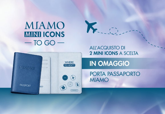 Miamo - Acquista 2 mini icons della selezione e ricevi in omaggio il porta passaporto di Miamo