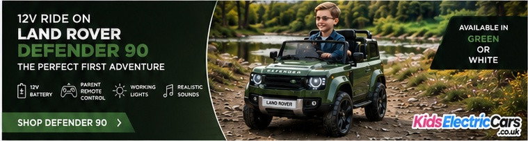 12V Ride On Land Rover Defender 90 - Available in Green or White