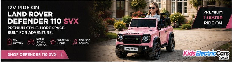 Official 12V Land Rover Defender 110 SVX - Premium 1 Seater Ride-On