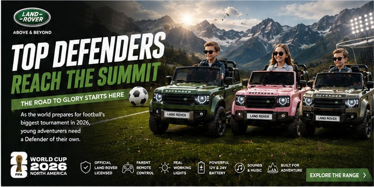 Top Defenders Reach The Summit - Land Rover Defender Ride-On Cars
