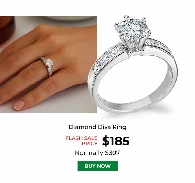 Diamond Diva Ring Platinum Clad
