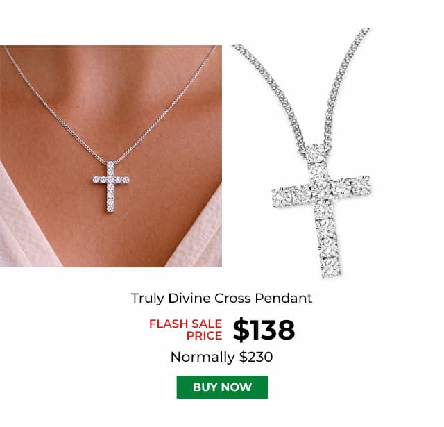 Truly Divine Cross Pendant Platinum Clad