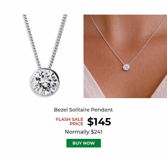 Bezel Solitaire Pendant Platinum Clad