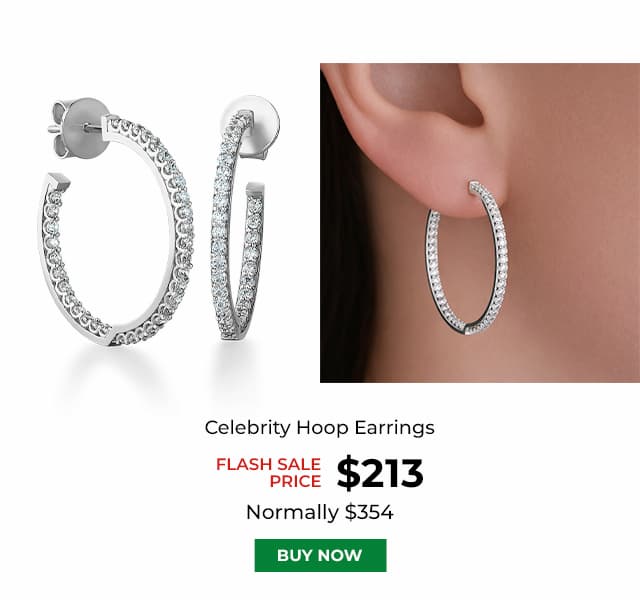 Celebrity Hoop Earrings Platinum Clad