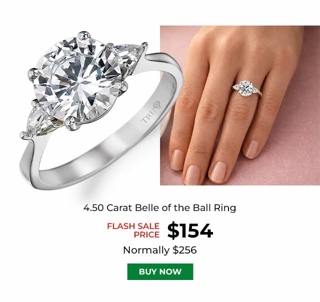 4 50 Carat Belle of the Ball Ring Platinum Clad