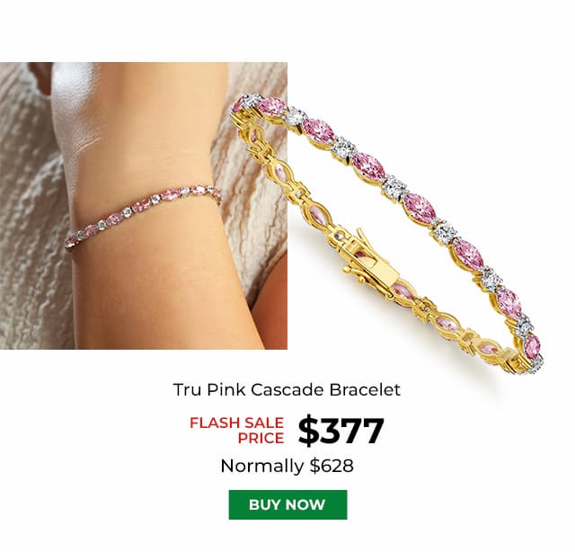 Tru Pink Cascade Bracelet Gold Clad
