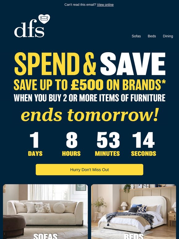 HURRY! Our Spend & Save offer ends tomorrow!