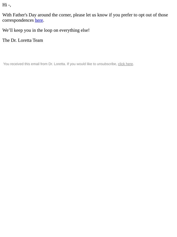 Opt-Out of Father's Day Emails