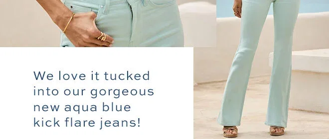 Aqua Blue Kick Flare Jeans