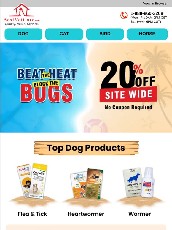 No Parasites Allowed! 20% Off Flea, Tick, Worm Protection + $0 Shipping*
