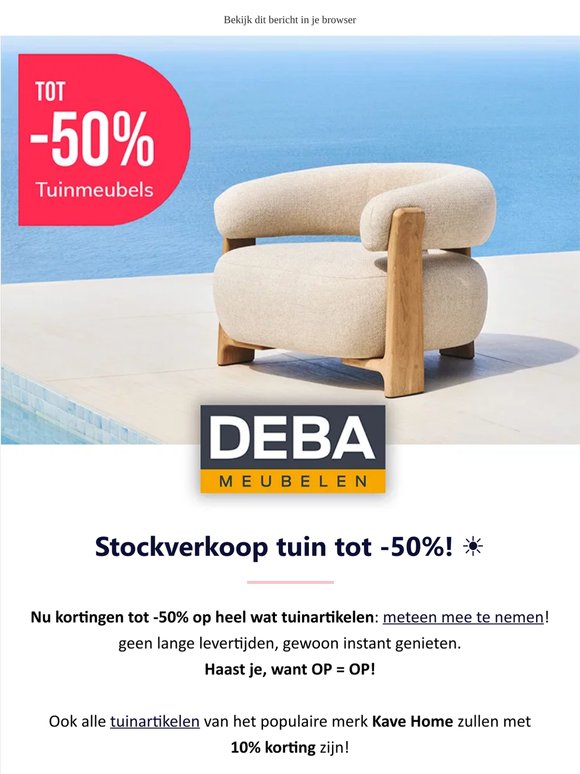 STOCKVERKOOP tuinmeubelen tot -50%! | Op = Op | Direct meenemen! ☀️