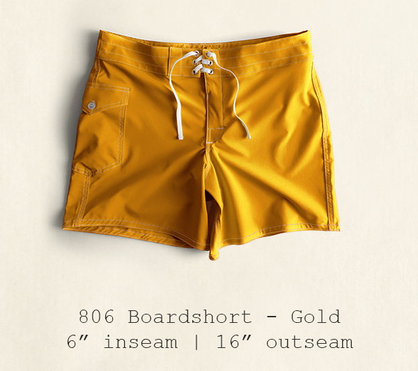 806 Boardshort - Gold | 6" inseam | 16" outseam