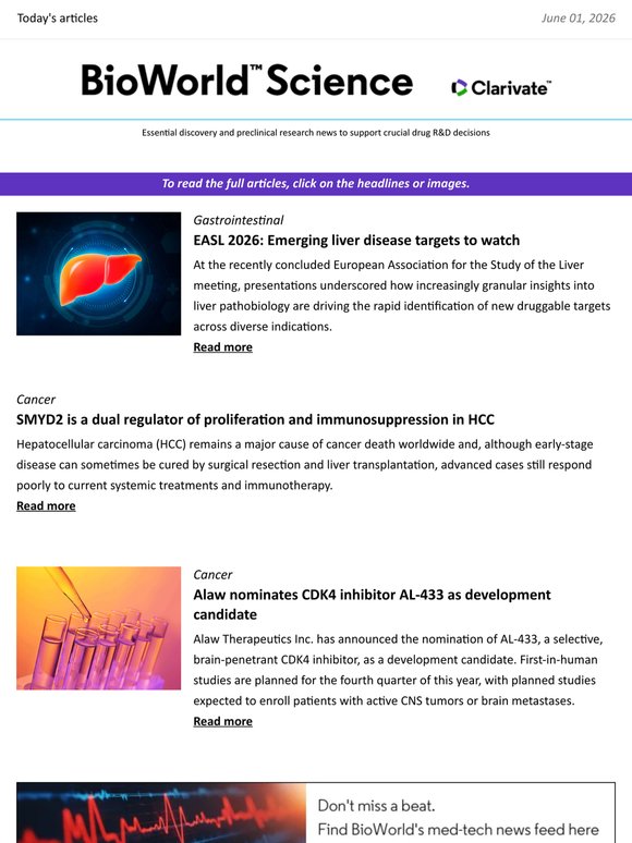 Full edition: Alaw nominates CDK4 inhibitor; CEPI supports Moderna’s Bundibugyo vaccine and more