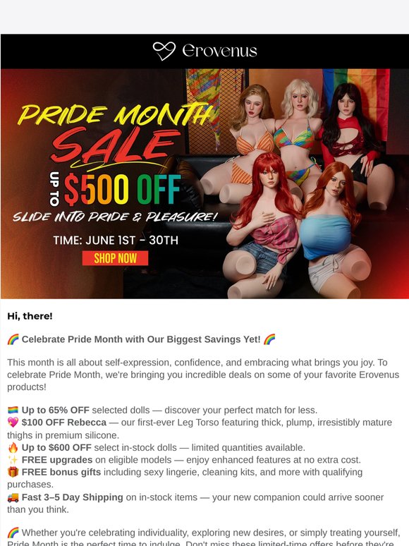 🌈 Pride Month Sale is Here Up to $500 OFF + Exclusive June Drops Coming Soon!