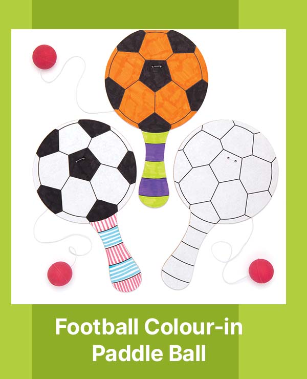 Football Colour-in Paddle Balls