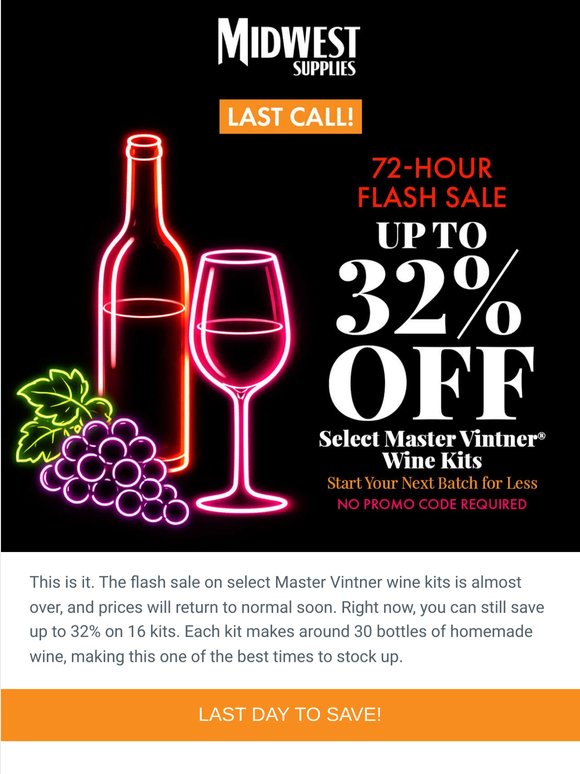 Final Hours: Up to 32% Off Select Wine Kits ⏰