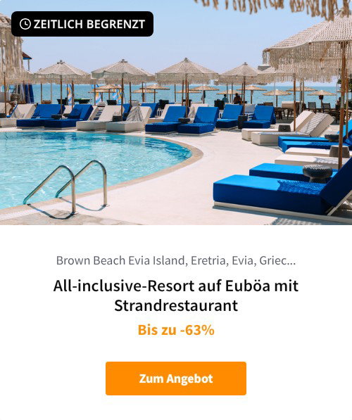 All-inclusive-Resort auf Euböa mit Strandrestaurant