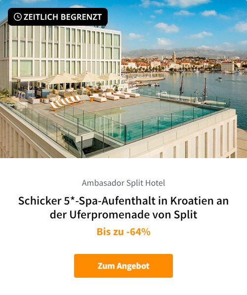 Schicker 5*-Spa-Aufenthalt in Kroatien an der Uferpromenade von Split