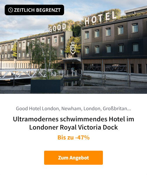 Ultramodernes schwimmendes Hotel im Londoner Royal Victoria Dock