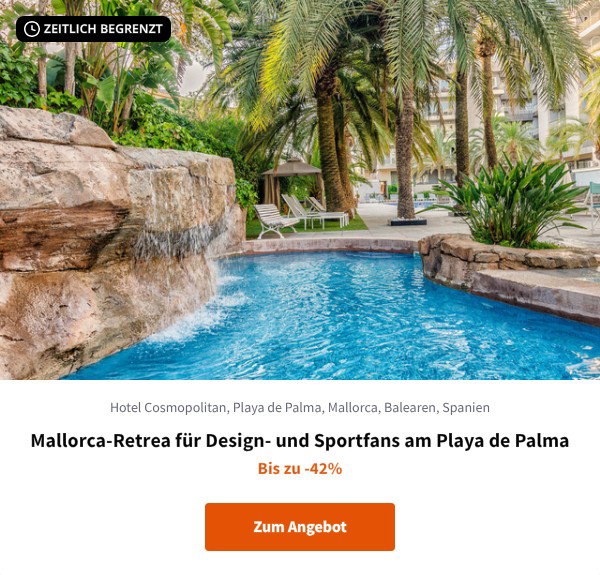 Mallorca-Retrea für Design- und Sportfans am Playa de Palma