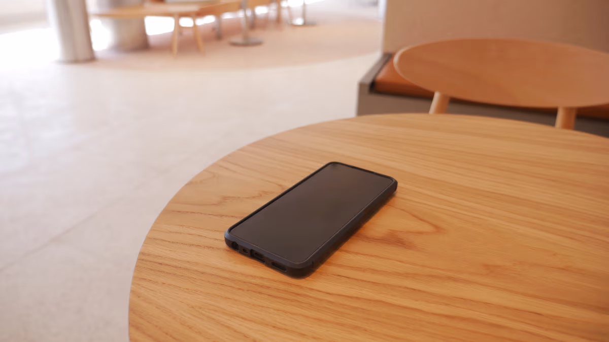 Phone on table
