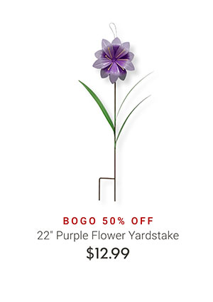 22" Purple Flower Yardstake