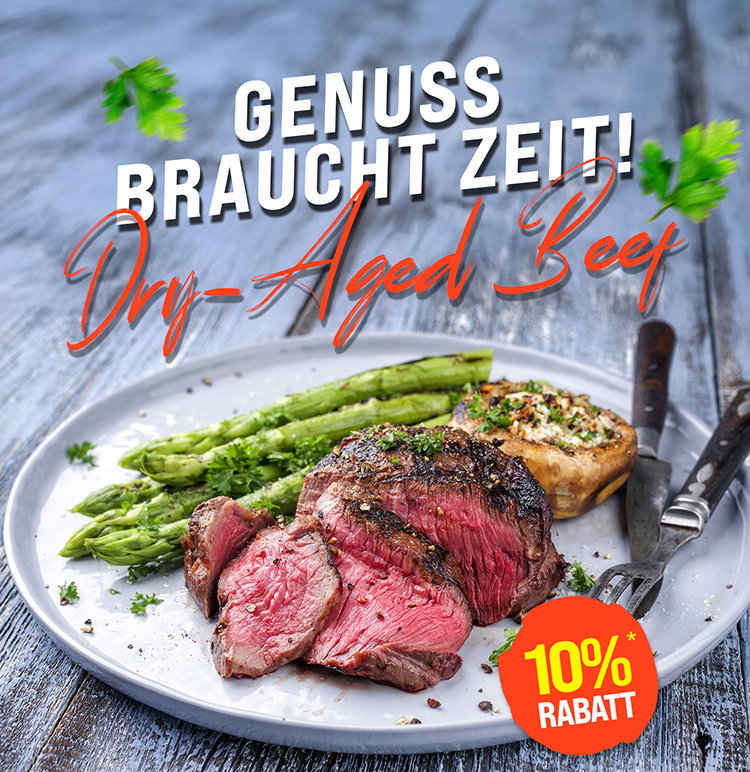 Dry Aged Beef mit 10% Rabatt genießen