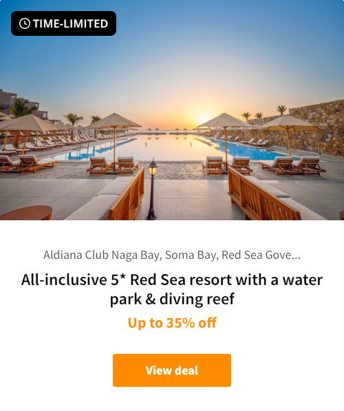 All-inclusive 5* Red Sea resort with a water park &amp; diving reef