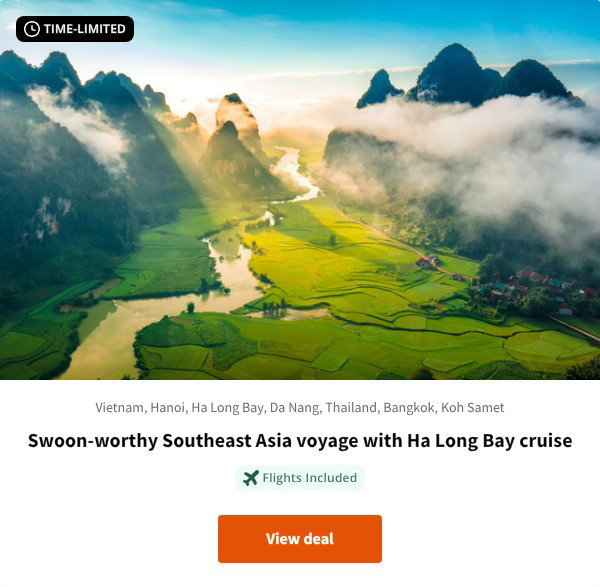 Swoon-worthy Southeast Asia voyage with Ha Long Bay cruise