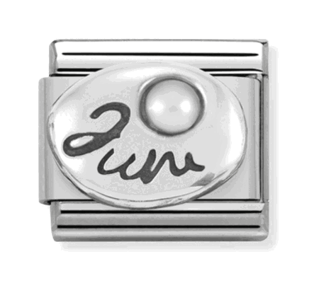 Nomination June Pearl Oxidised Birthstone Charm