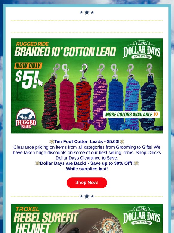 Ten Foot Cotton Leads $5 💸 Dollar Day$ Deal