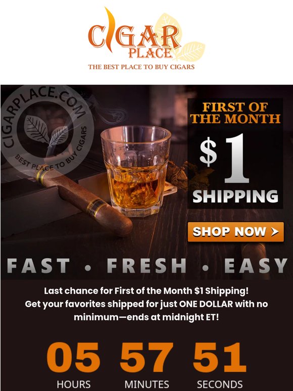 Hi There, Your Order Ships for ONE DOLLAR Until Midnight ET!