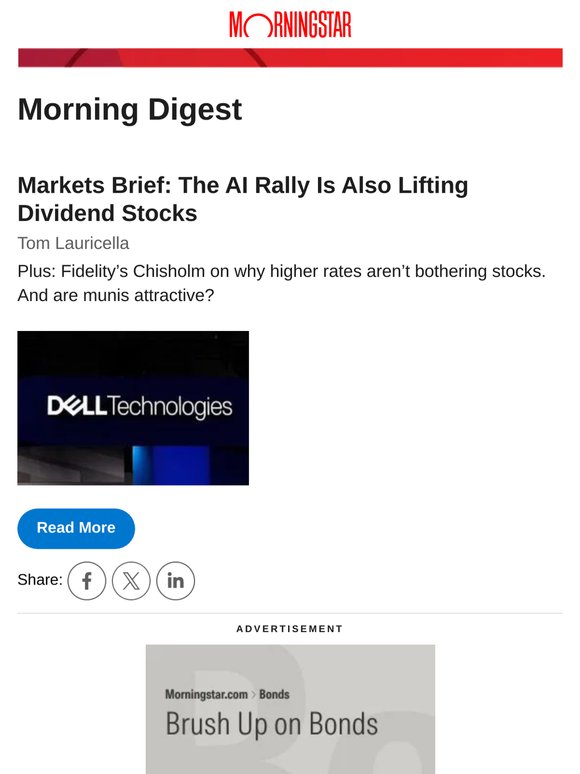 Markets Brief: The AI Rally Is Also Lifting Dividend Stocks