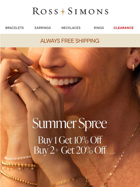 Get up to 20% off shining summer-ready looks