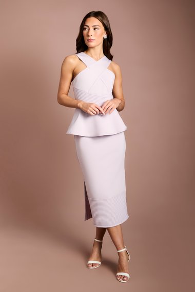 Cross Neck Bandage Column Dress